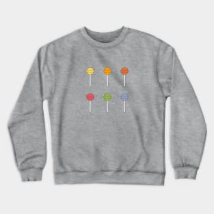 Set of 6 happy colorful lollipops hard candy Crewneck Sweatshirt